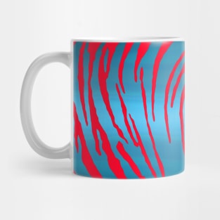 Metallic Tiger Stripes Blue Red Mug